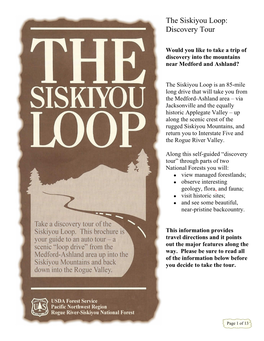 The Siskiyou Loop: Discovery Tour