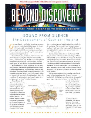 Sound from Silence: the Development of Cochlear Implants, August 1998