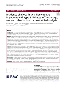 Incidence of Idiopathic Cardiomyopathy in Patients With