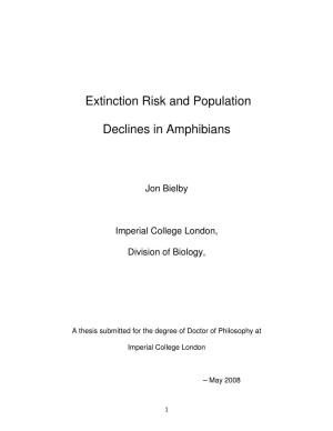 Extinction Risk and Population Declines in Amphibians