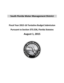 SFWMD FY15-16 Tentative Budget Submission.Docx