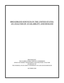 Broadband Services in the United States: an Analysis of Availability and Demand