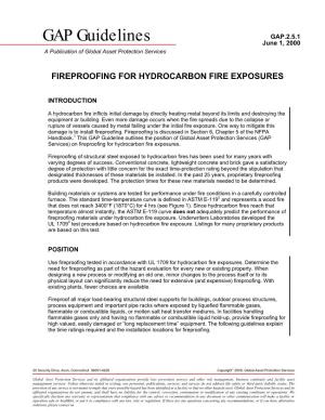 Fireproofing for Hydrocarbon Fire Exposures