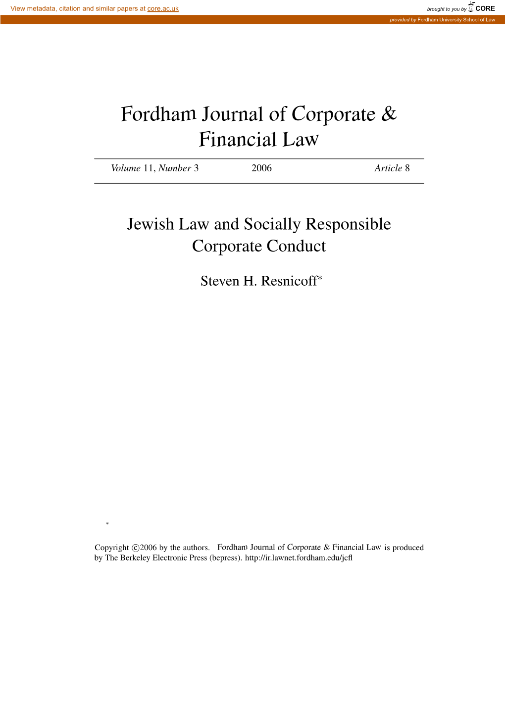 Fordham Journal of Corporate & Financial