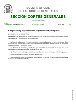 Bocg-12-Cg-A-282 Boletín Oficial De Las Cortes Generales Sección Cortes Generales