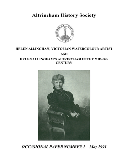 OCCASIONAL PAPER NUMBER 1 May 1991 HELEN ALLINGHAM—Neé PATERSON Born 26 September 1848 at Church Gresley, Swadlincote, Derbyshire