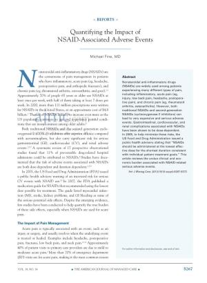 Quantifying the Impact of NSAID-Associated Adverse Events