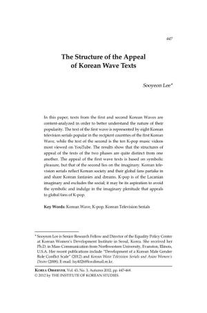 The Structure of the Appeal of Korean Wave Texts