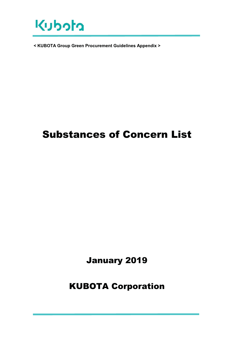 Substances of Concern List