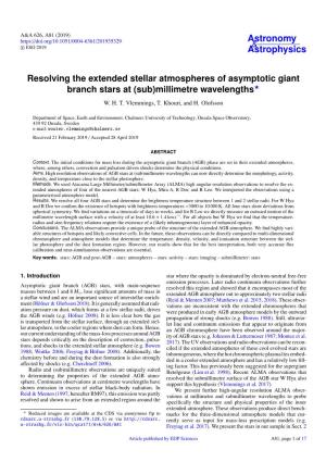Resolving the Extended Stellar Atmospheres of Asymptotic Giant Branch Stars at (Sub)Millimetre Wavelengths? W
