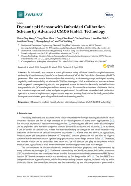 Dynamic Ph Sensor with Embedded Calibration Scheme by Advanced CMOS Finfet Technology