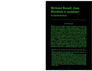 Bertrand Russell: from Liberalism to Socialism? by Royden Hamson