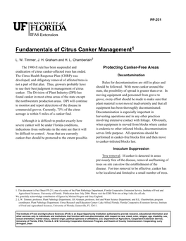 Fundamentals of Citrus Canker Management1