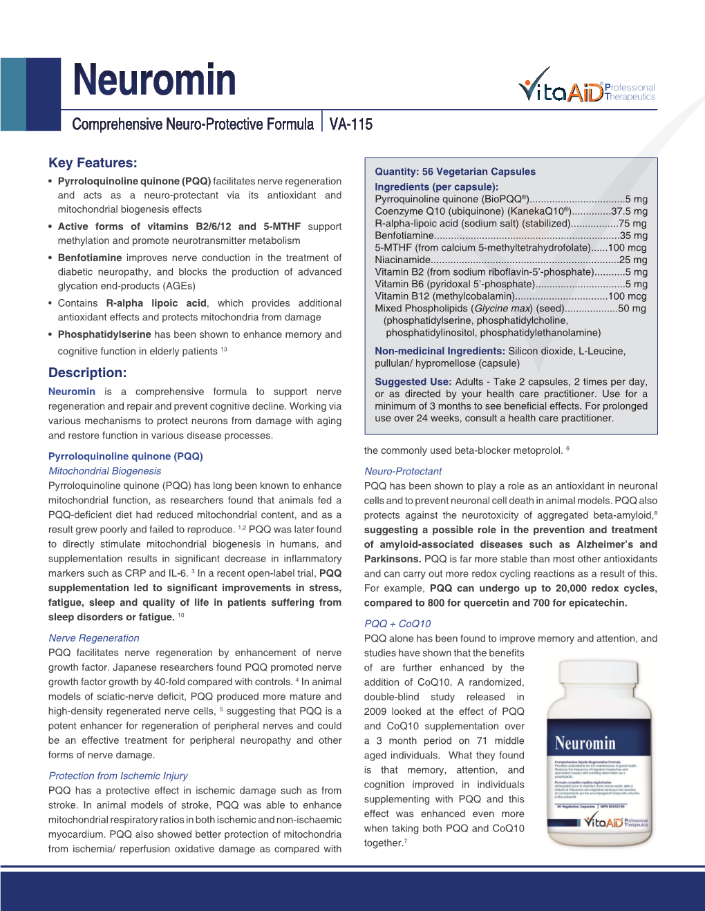 Neuromin Comprehensive Neuro-Protective Formula VA-115