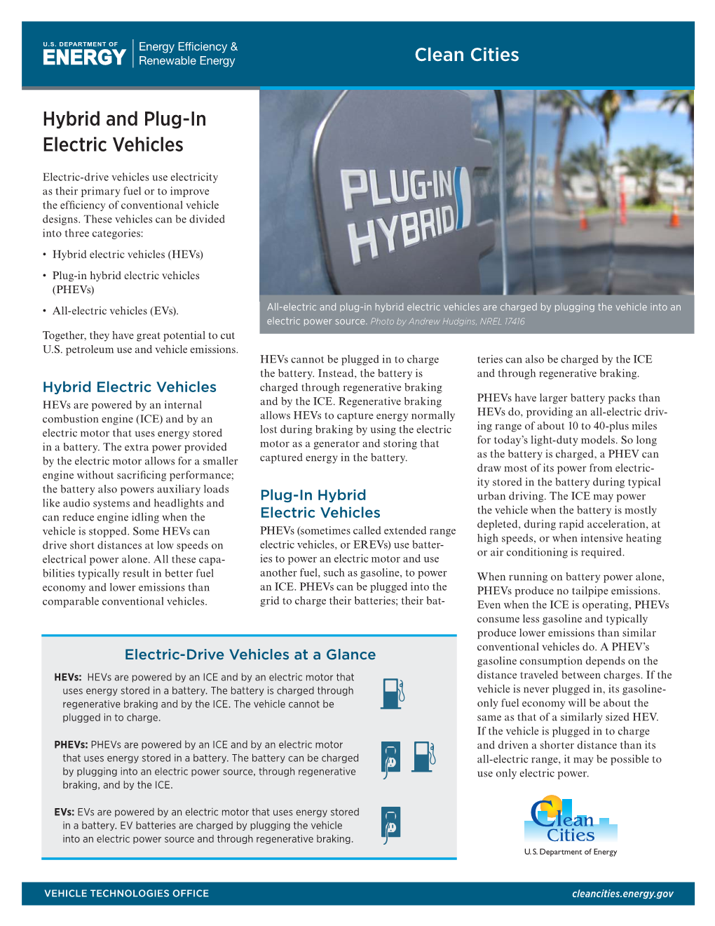 Hybrid and Plug-In Electric Vehicles (Brochure)