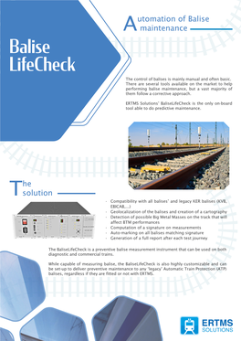 Balise Lifecheck the Control of Balises Is Mainly Manual and Often Basic