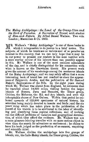 "The Malay Archipelago" by Alfred Russel Wallace