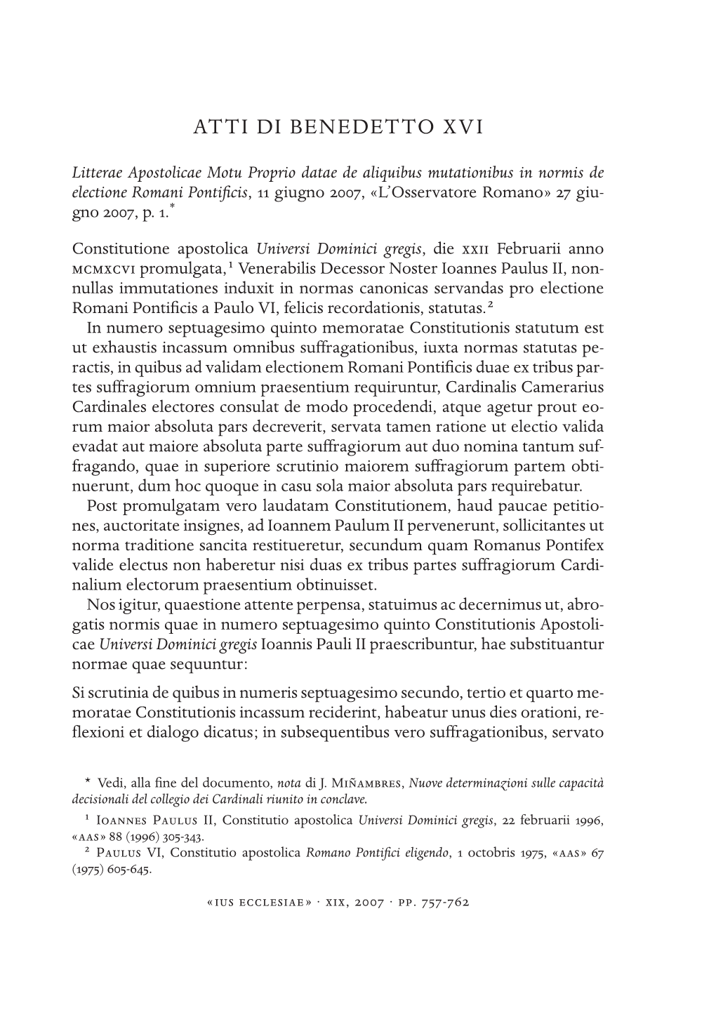 2007, « L’Osservatore Romano » 27 Giu- Gno 2007, P