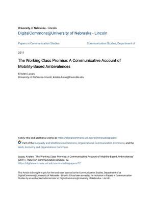 The Working Class Promise: a Communicative Account of Mobility-Based Ambivalences