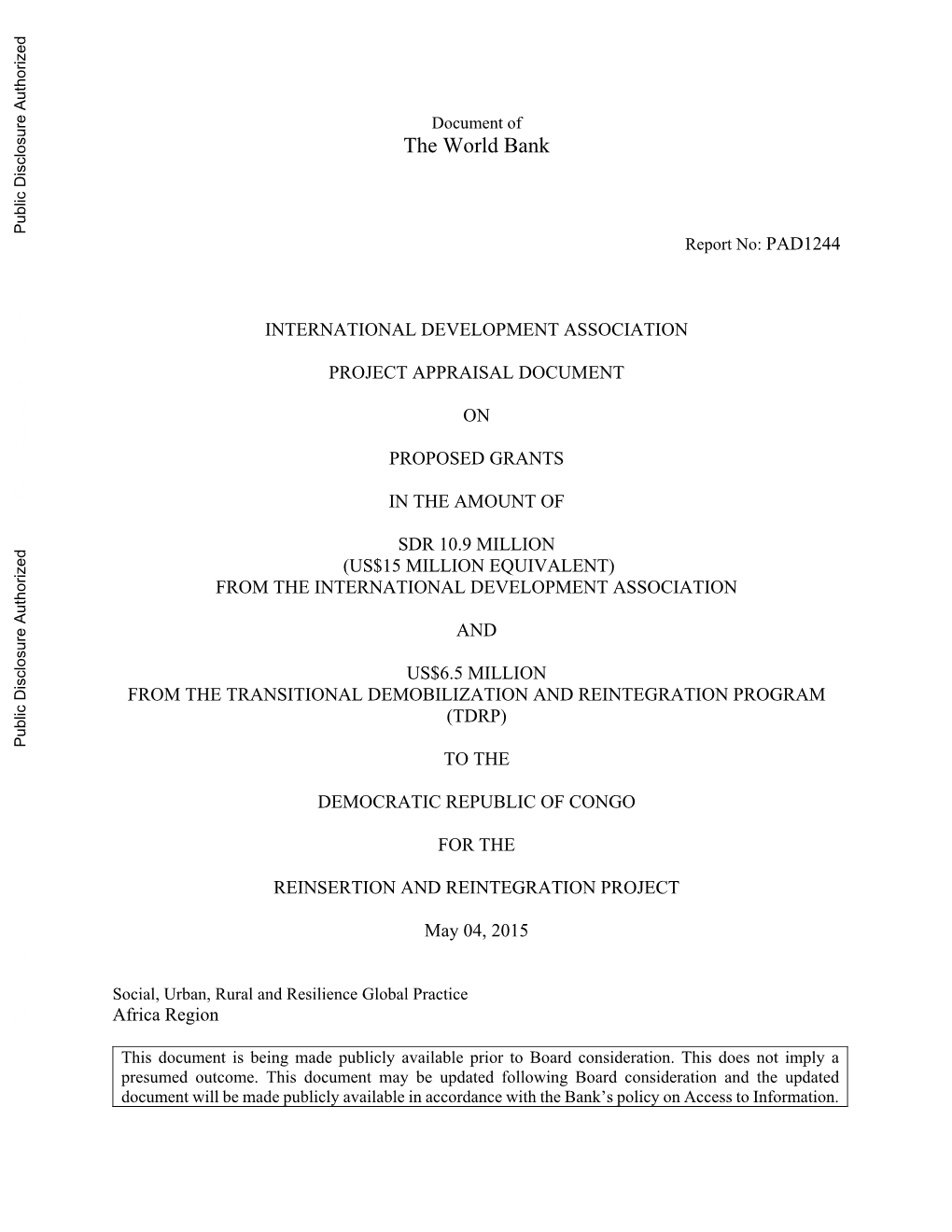 World Bank Document