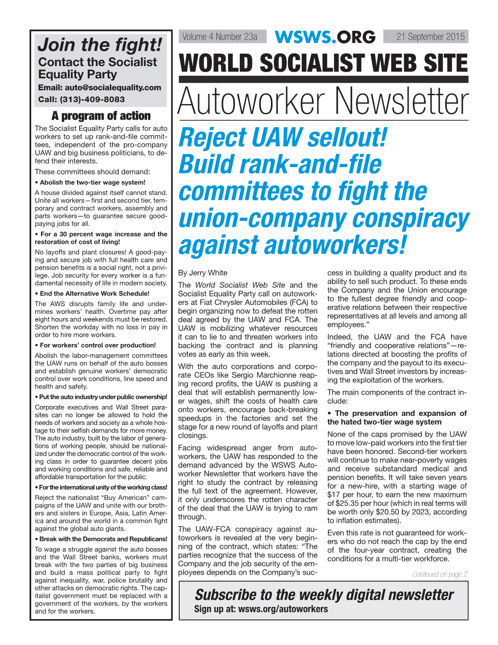 Autoworker Newsletter