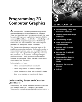 Programming 2D Computer Graphics
