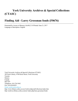 Larry Grossman Fonds (F0676)