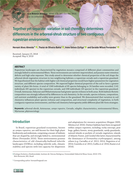 Together Yet Separate: Variation in Soil Chemistry Determines Differences in the Arboreal-Shrub Structure of Two Contiguous Rupestrian Environments