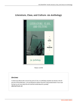 Read Ebook // Literature, Class, and Culture: an Anthology
