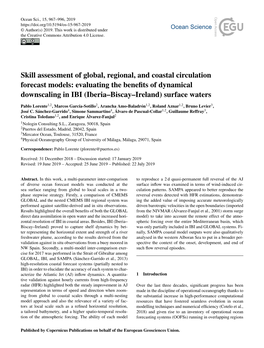 Skill Assessment of Global, Regional, and Coastal Circulation Forecast