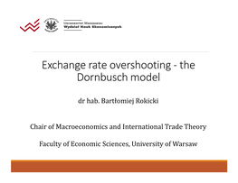 Exchange Rate Overshooting - the Dornbusch Model