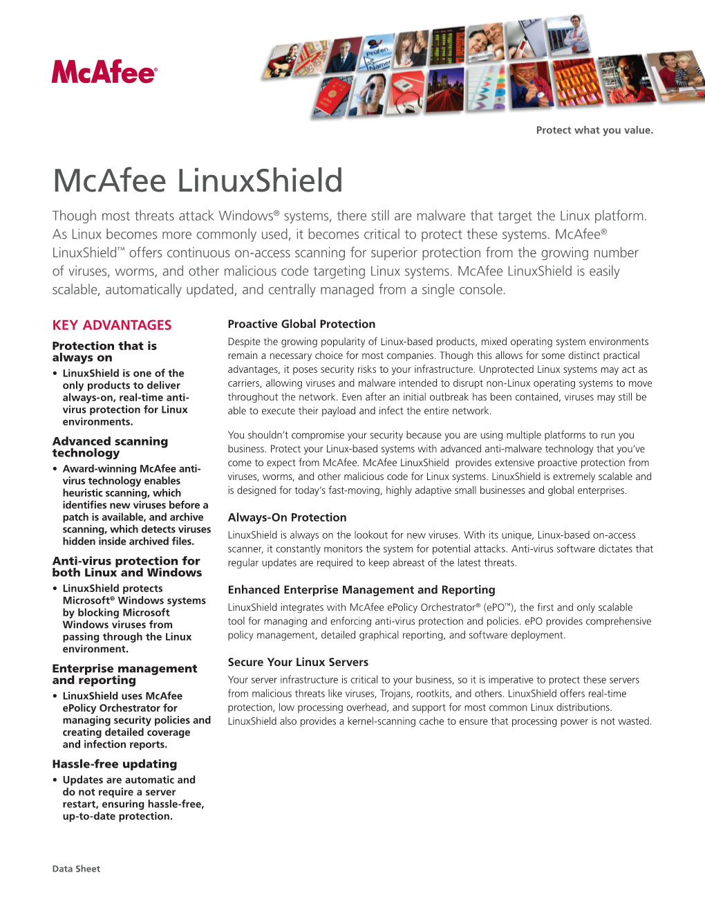 Mcafee Linuxshield Though Most Threats Attack Windows® Systems, There Still Are Malware That Target the Linux Platform