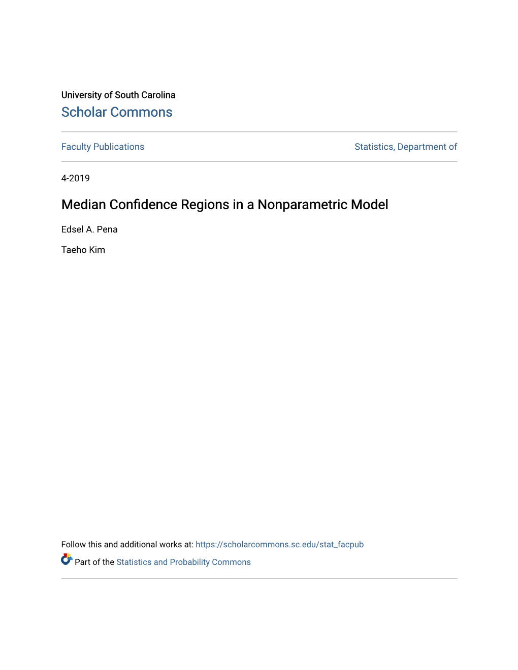 Median Confidence Regions in a Nonparametric Model