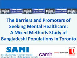 The Barriers and Promoters of Seeking Mental Healthcare: a Mixed Methods Study of Bangladeshi Populations in Toronto