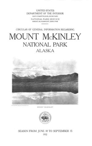 MOUNT Mckinley NATIONAL PARK ALASKA