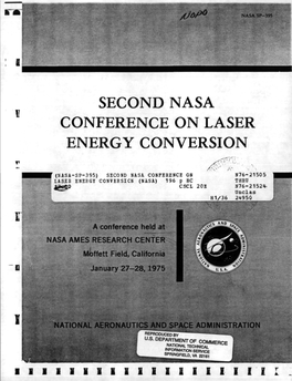 Second Nasa Conference on Laser Energy Conversion