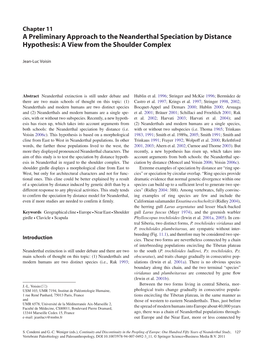 A Preliminary Approach to the Neanderthal Speciation by Distance Hypothesis: a View from the Shoulder Complex