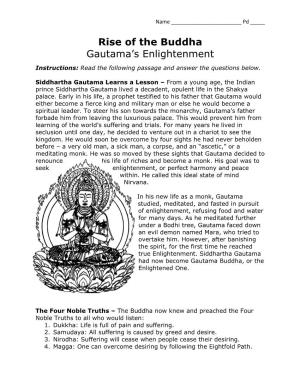 Rise of the Buddha Gautama's Enlightenment