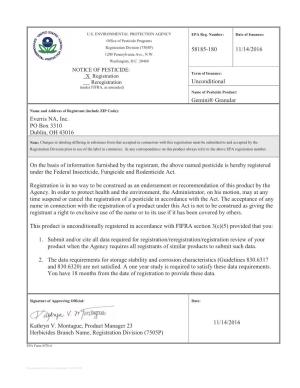 US EPA, Pesticide Product Label, GEMINI GRANULAR,11/14/2016