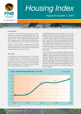 Housing Index Report for Quarter 1, 2007