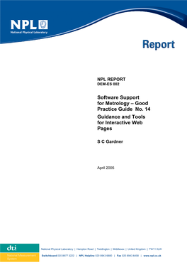 Software Support for Metrology – Good Practice Guide No