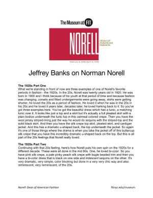 Jeffrey Banks on Norman Norell