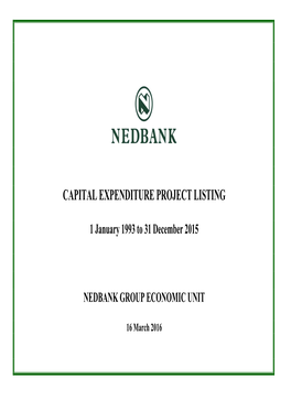 Capital Expenditure Project Listing