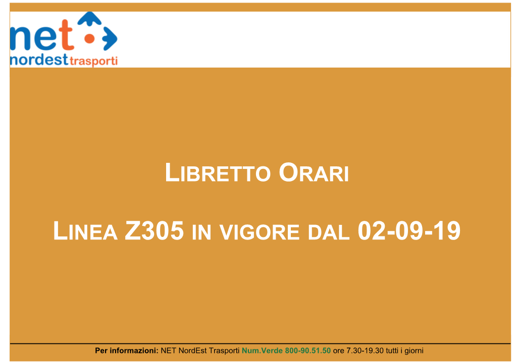 Libretto Orari Linea Z305 in Vigore Dal 02-09-19