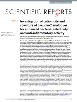 Investigation of Cationicity and Structure of Pseudin-2 Analogues
