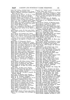 Cardiff and Suburban Names Directory. 130