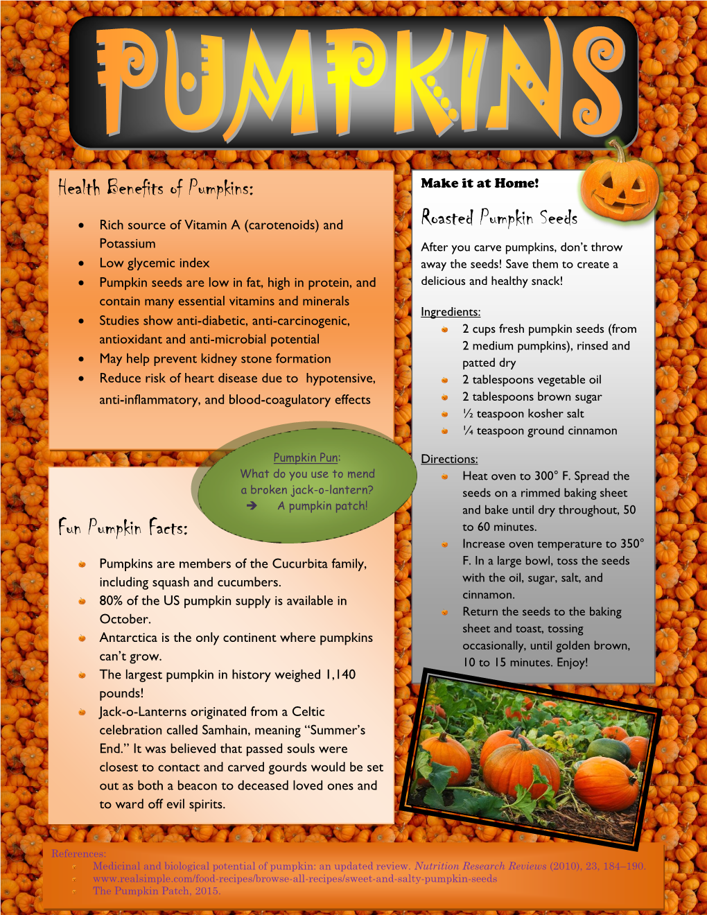 Fun Pumpkin Facts: Health Benefits of Pumpkins: Roasted Pumpkin Seeds