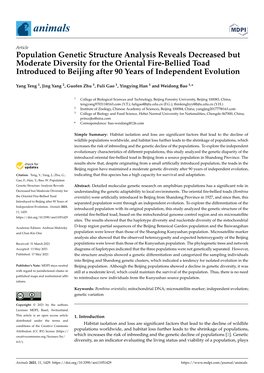 Population Genetic Structure Analysis Reveals Decreased but Moderate