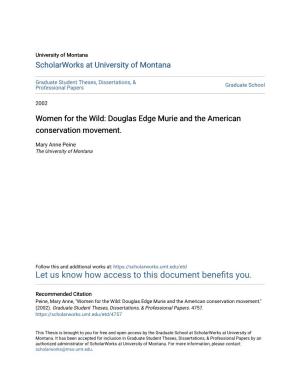 Douglas Edge Murie and the American Conservation Movement