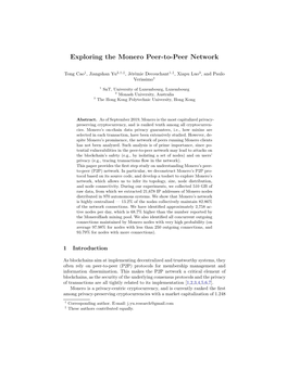 Exploring the Monero Peer-To-Peer Network